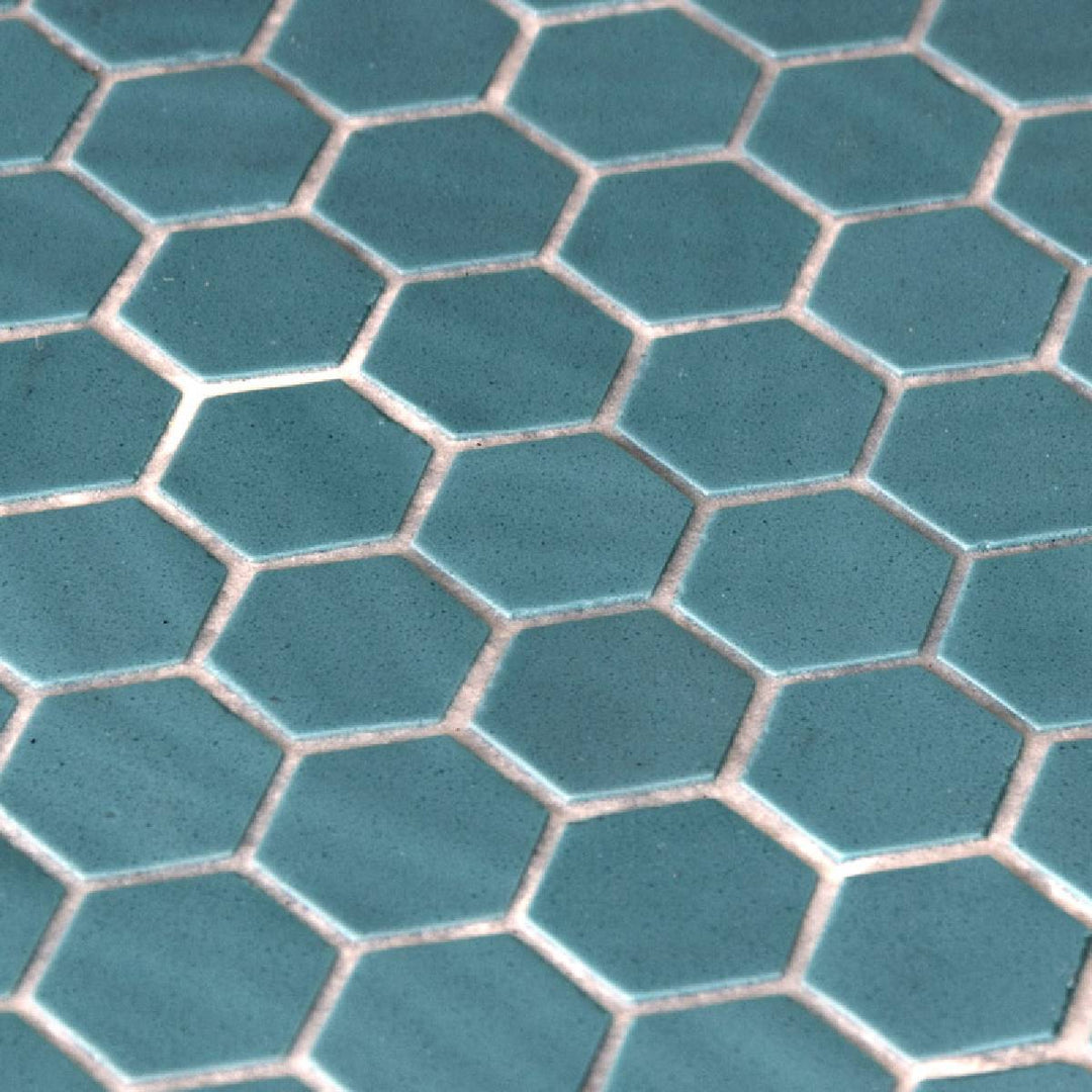 Penny Natureglass Turquoise Matte Non Slip 28.6 x 28.6cm Mosaic Sheet