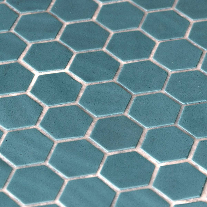 Penny Natureglass Turquoise Matte Non Slip 28.6 x 28.6cm Mosaic Sheet