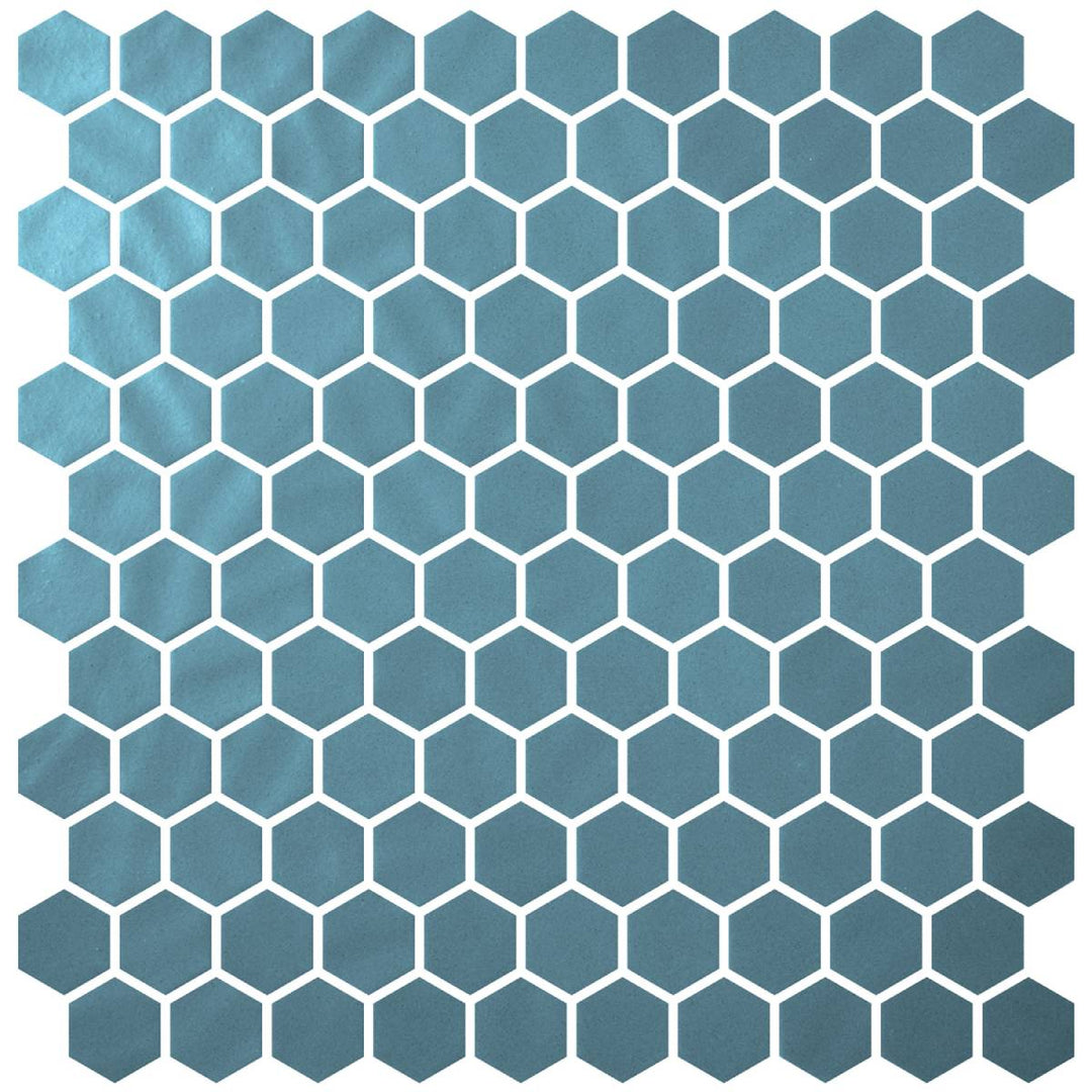 Penny Natureglass Turquoise Matte Non Slip 28.6 x 28.6cm Mosaic Sheet