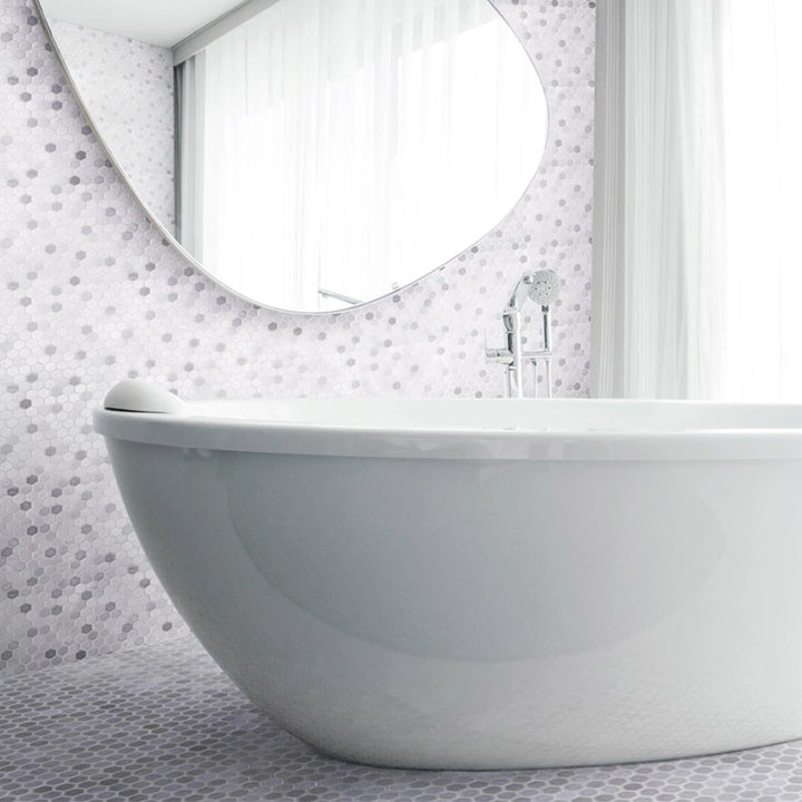 Hex Blend Fossil Mala 30.1 x 29.0cm Mosaic Sheet