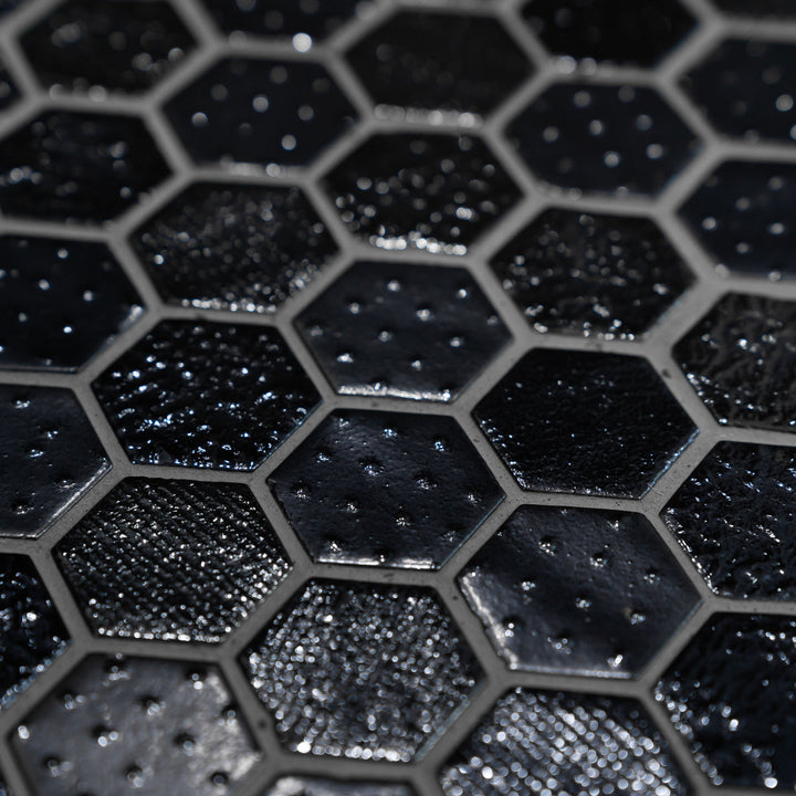 Hex Metal Black 30.1 x 29.0cm Mosaic Sheet