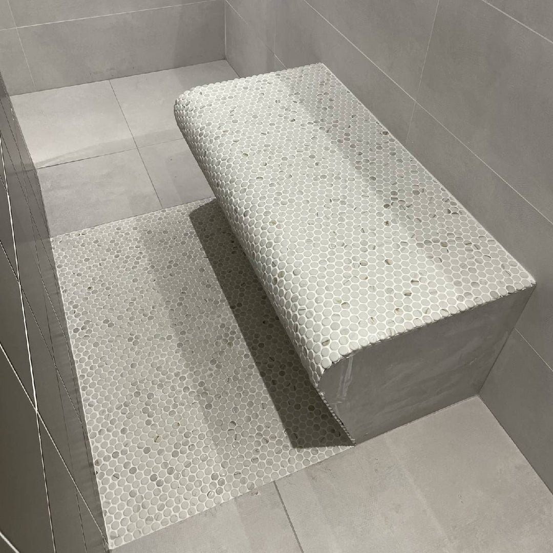 Penny Calacatta Gold Matte Non Slip 28.6 x 28.6cm Mosaic Sheet