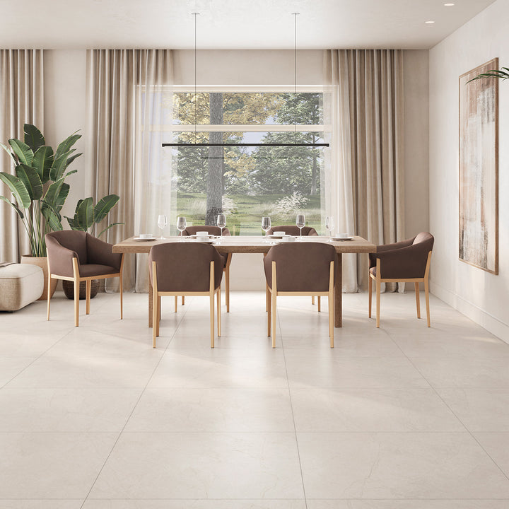 Alleghe Cream 60 x 60cm Matt Rectified Porcelain Tile - 1.44sqm perbox