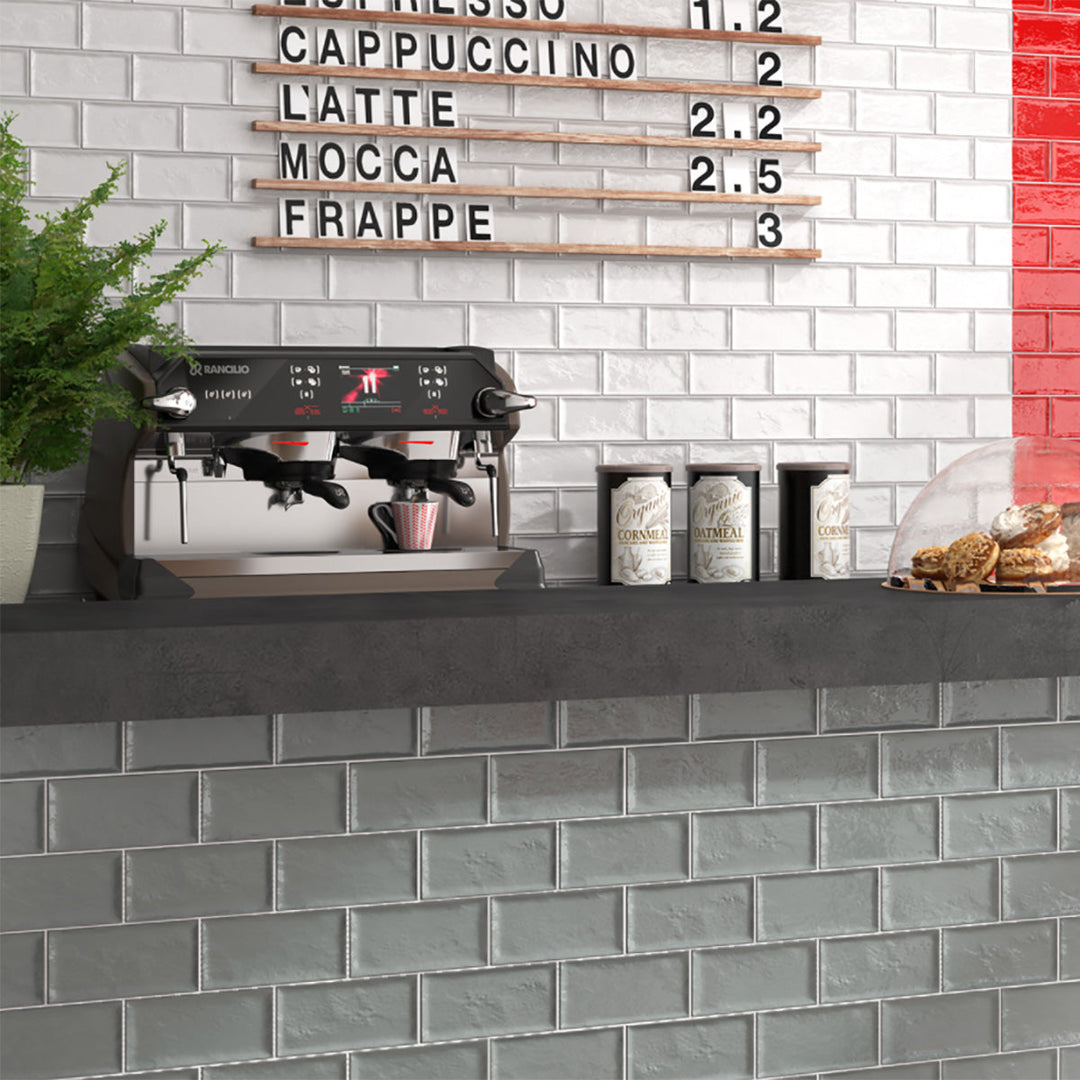 Aqua Flat White Metro 10 x 20cm Tile - 1sqm perbox