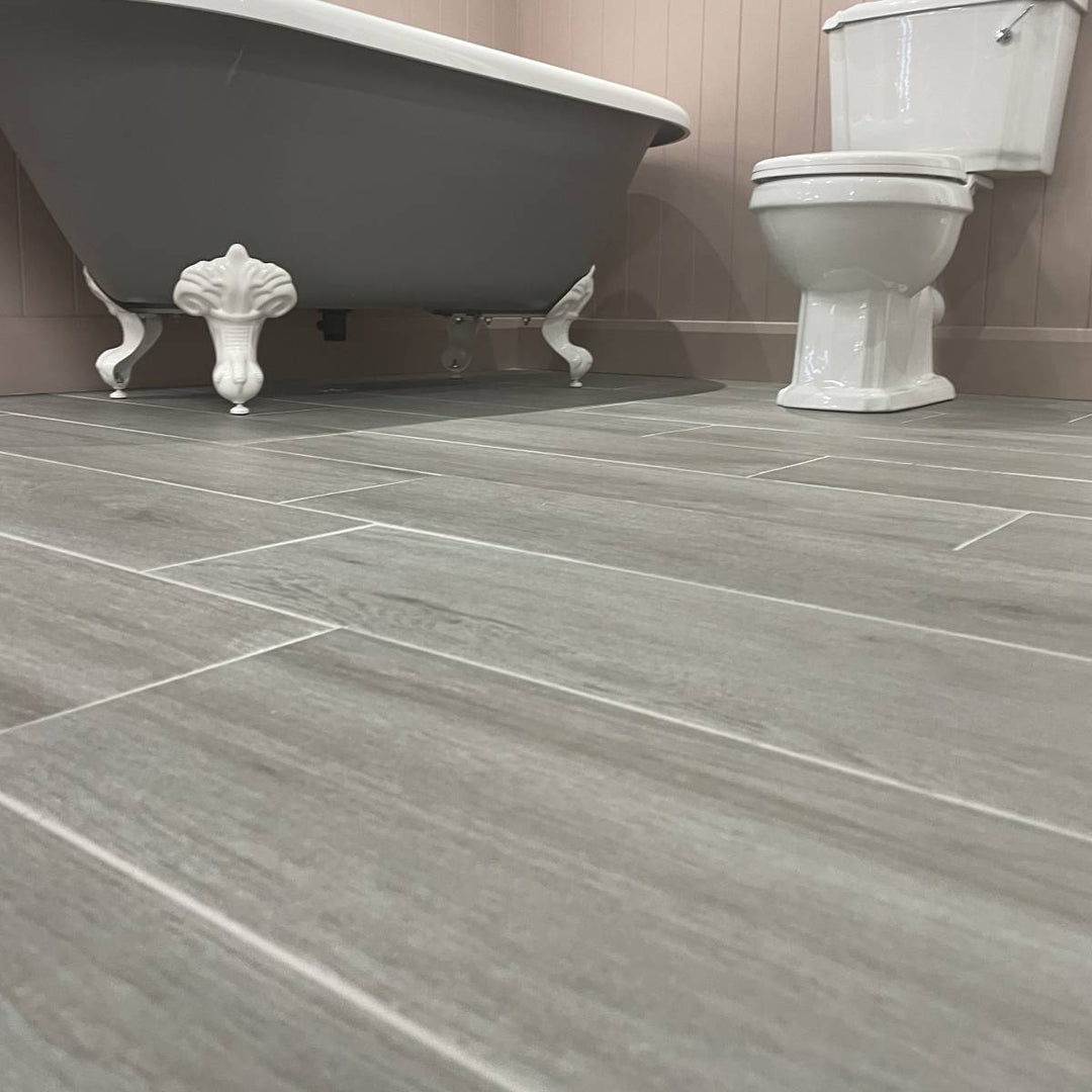 Alberto Grigio 22.5 x 90cm Wood Effect Floor Tile - 1.42sqm perbox