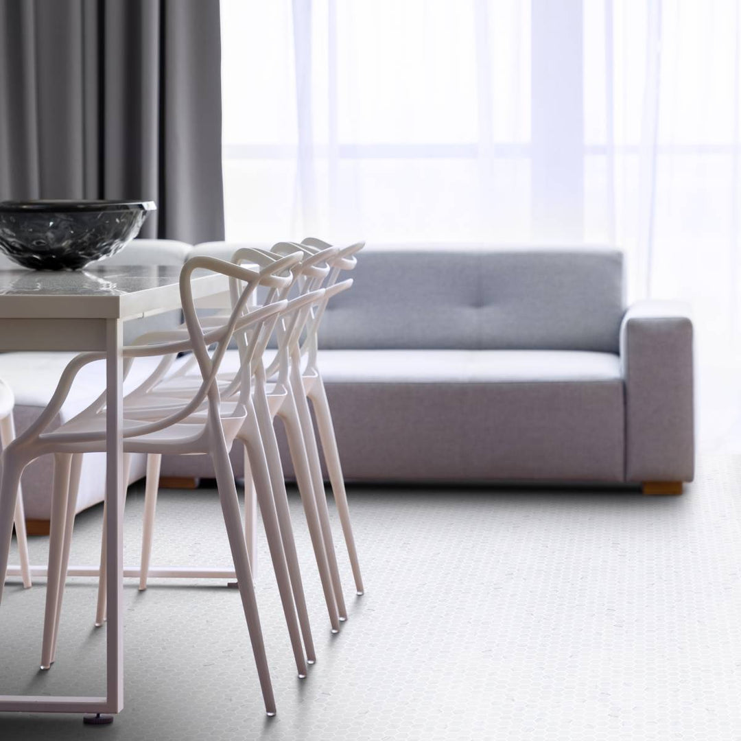 Hex Venato White Matte Non Slip 30.1 x 29.0cm Mosaic Sheet