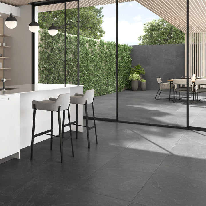 Slate Anthracite 60 x 120 Matt Rectified Porcelain Tile - 1.44 sqm perbox