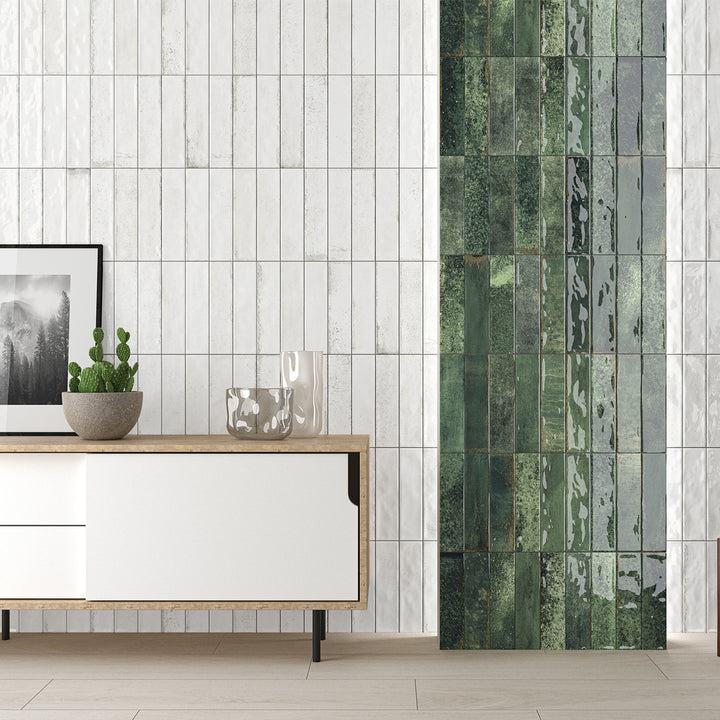 Asly White 7.5 x 30cm Brick Wall Tile - 0.59sqm perbox