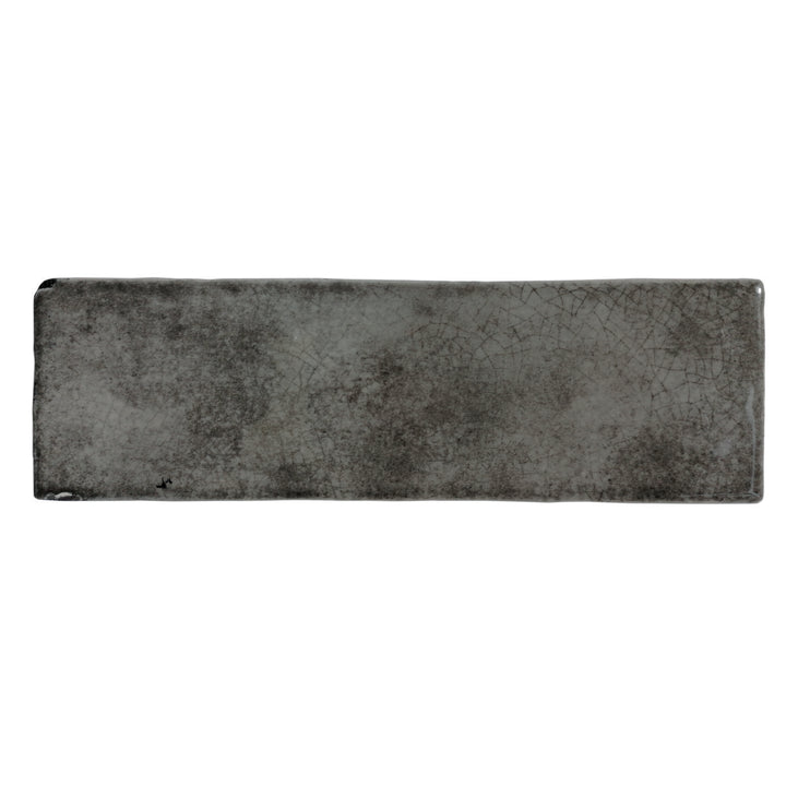 Borgo Crackle  Graphite  6.5 x 20cm White Body Wall Tile - 0.36sqm perbox