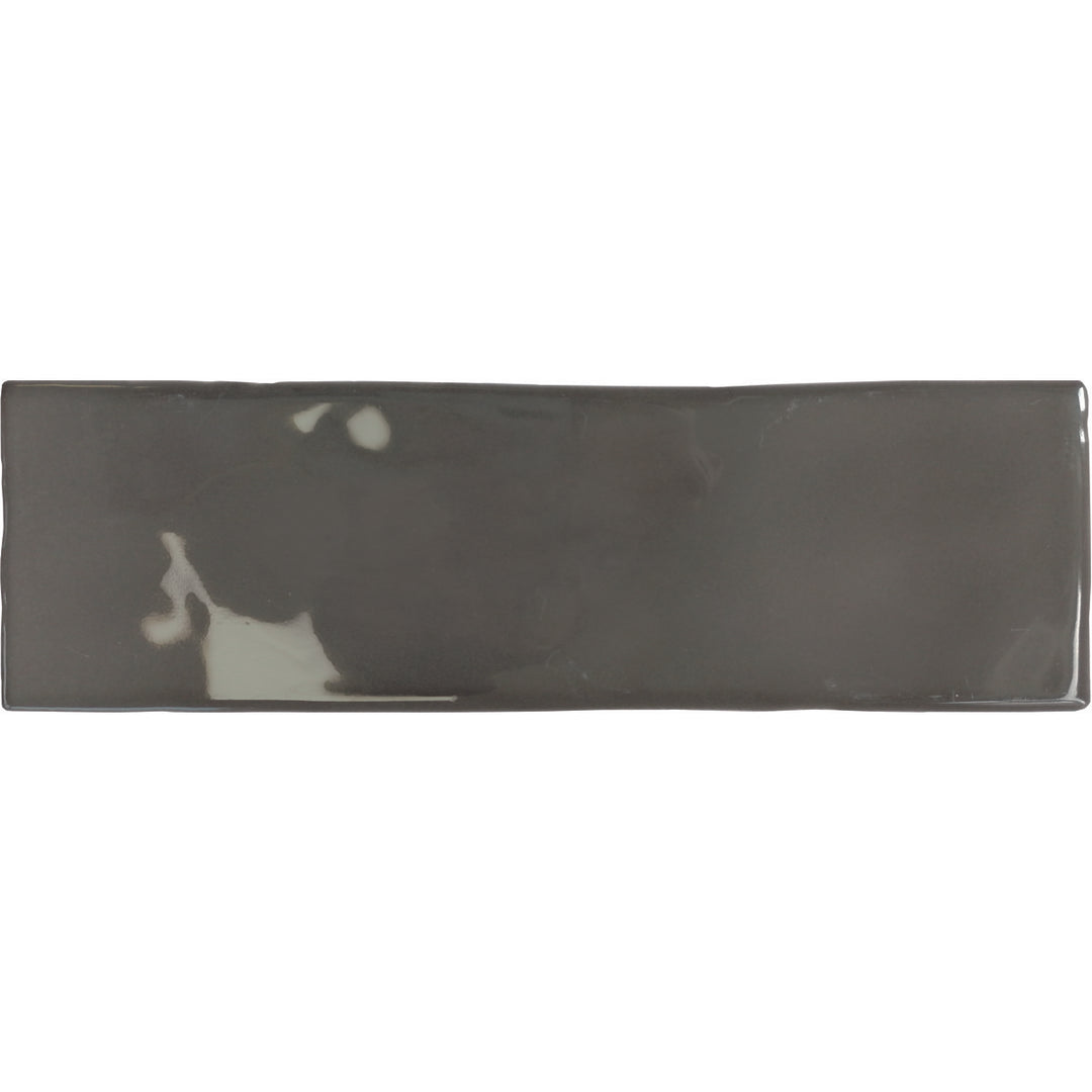 Borgo Glossy Graphite 6.5 x 20cm White Body Wall Tile - 0.36sqm perbox