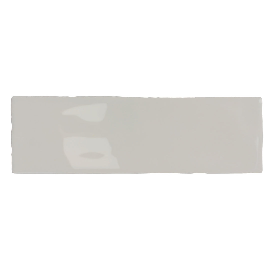 Borgo Glossy Soft Grey  6.5 x 20cm White Body Wall Tile - 0.36sqm perbox