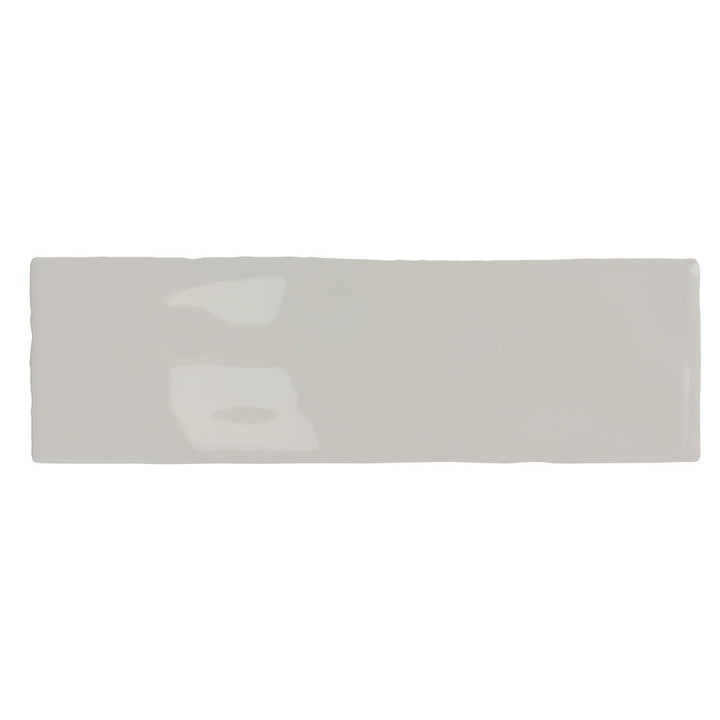 Borgo Glossy Soft Grey  6.5 x 20cm White Body Wall Tile - 0.36sqm perbox