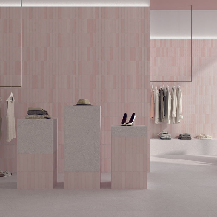 Downtown Matt Rosa Pink 5 x 25cm Porcelain Wall Tile - 0.75sqm perbox