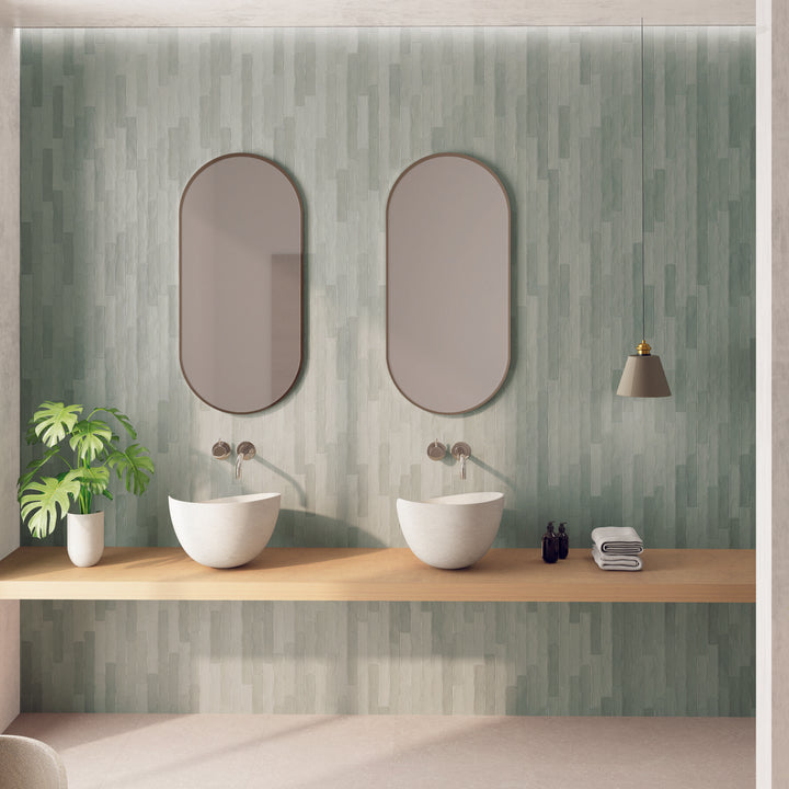 Downtown Matt Verde Green 5 x 25cm Porcelain Wall Tile - 0.75sqm perbox