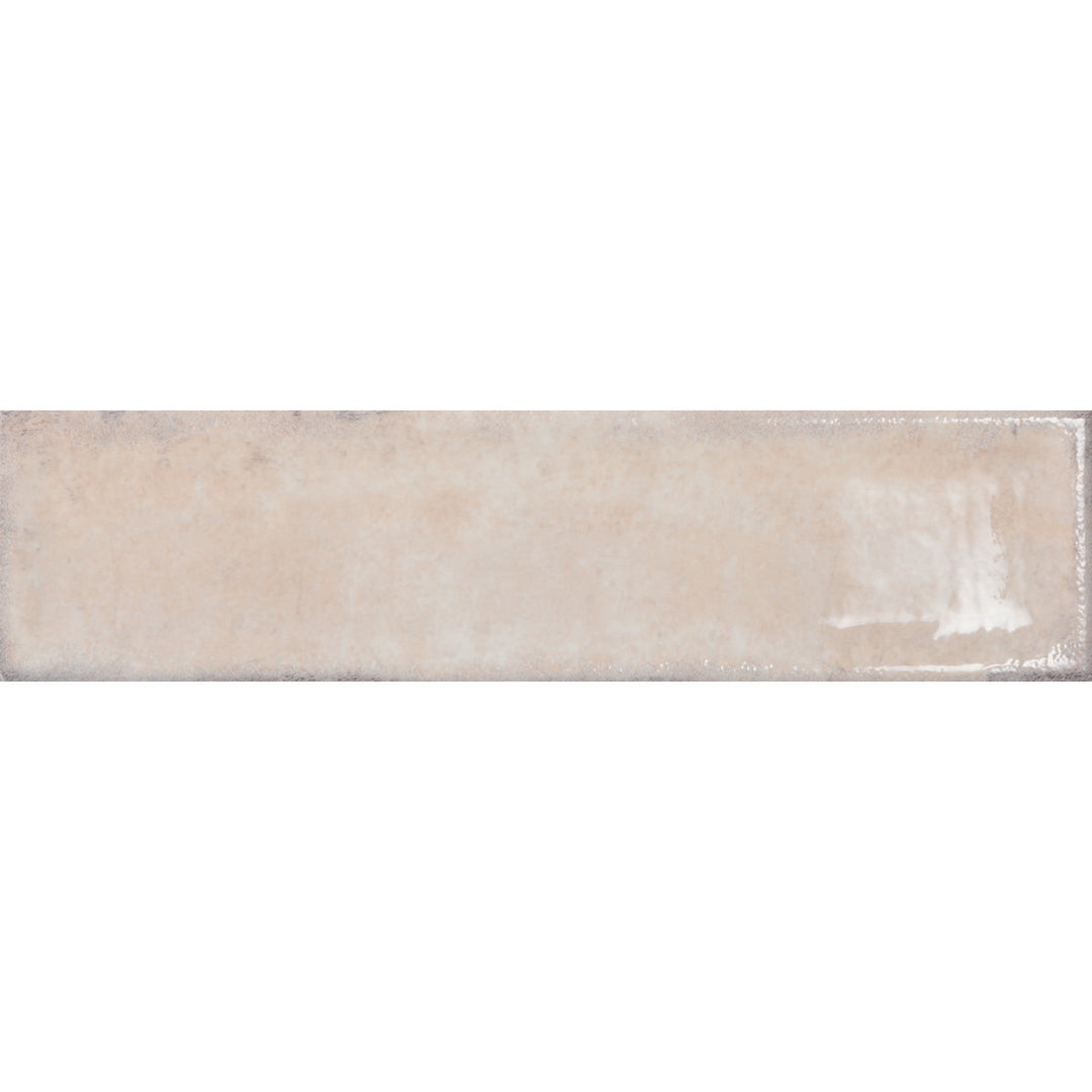 Iris  Beige Cream 7.5 x 30cm  Gloss White Body Wall Tile - 0.59sqm perbox