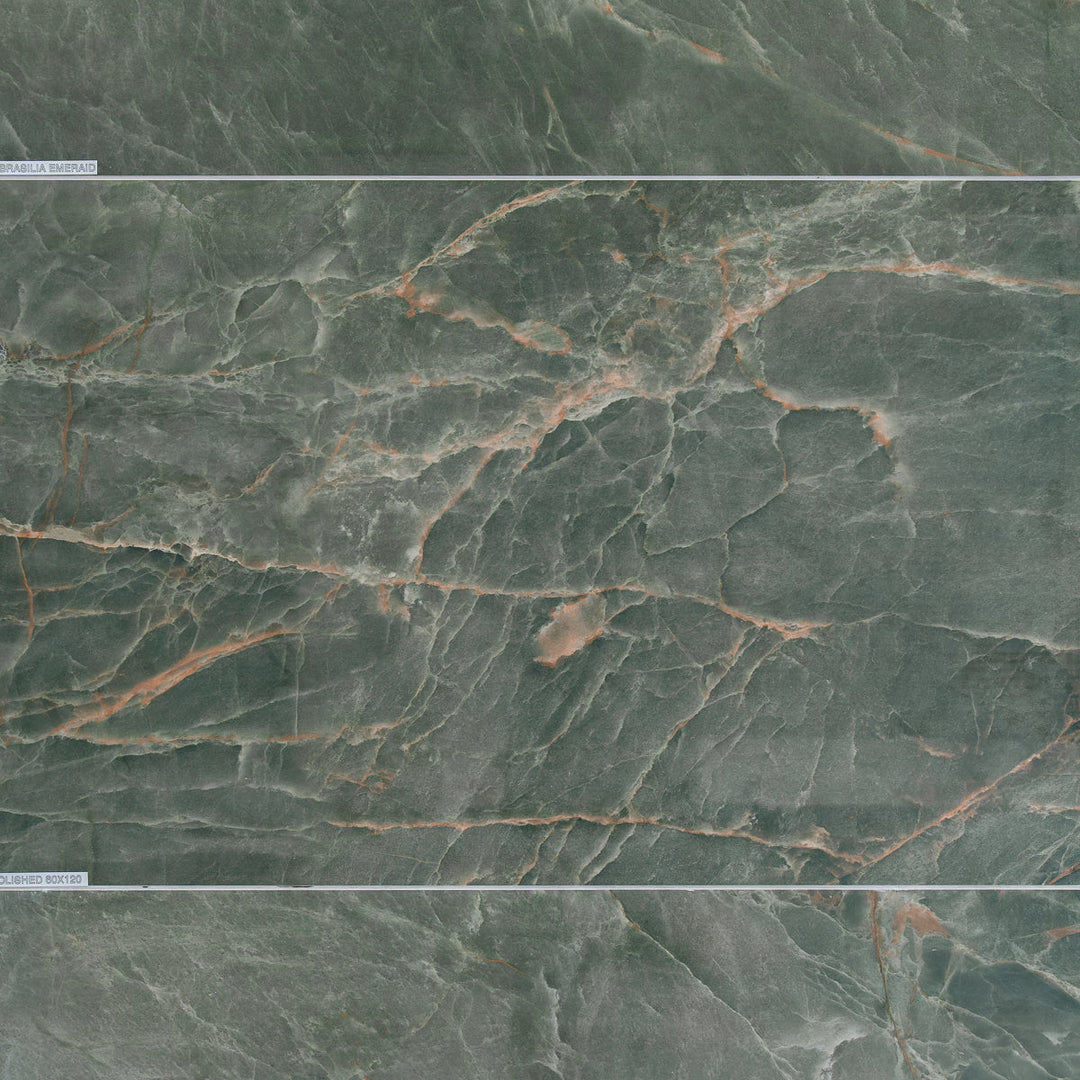 Brasilia Emerald Polished 60 x 120 Rectified Porcelain Tile - 1.44sqm perbox