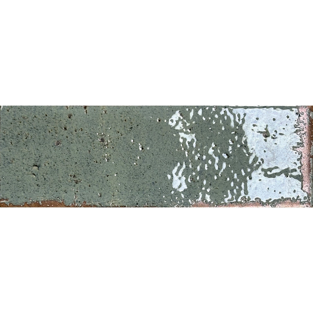 Musa Turquesa  Aquamarine 6.5 x 20cm Beige  Gloss Porcelain Wall Tile - 0.36sqm perbox