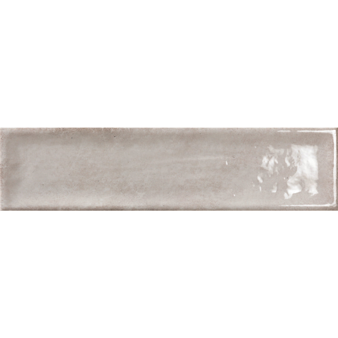 Nara Gris Grey 7.5 x 30cm Gloss White Body Wall Tile - 0.59sqm perbox
