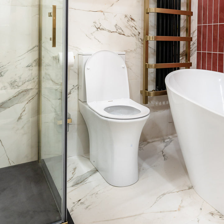 Cali Comfort Height Rimless Open Back Toilet with Cyclone Flush & Soft Close Seat