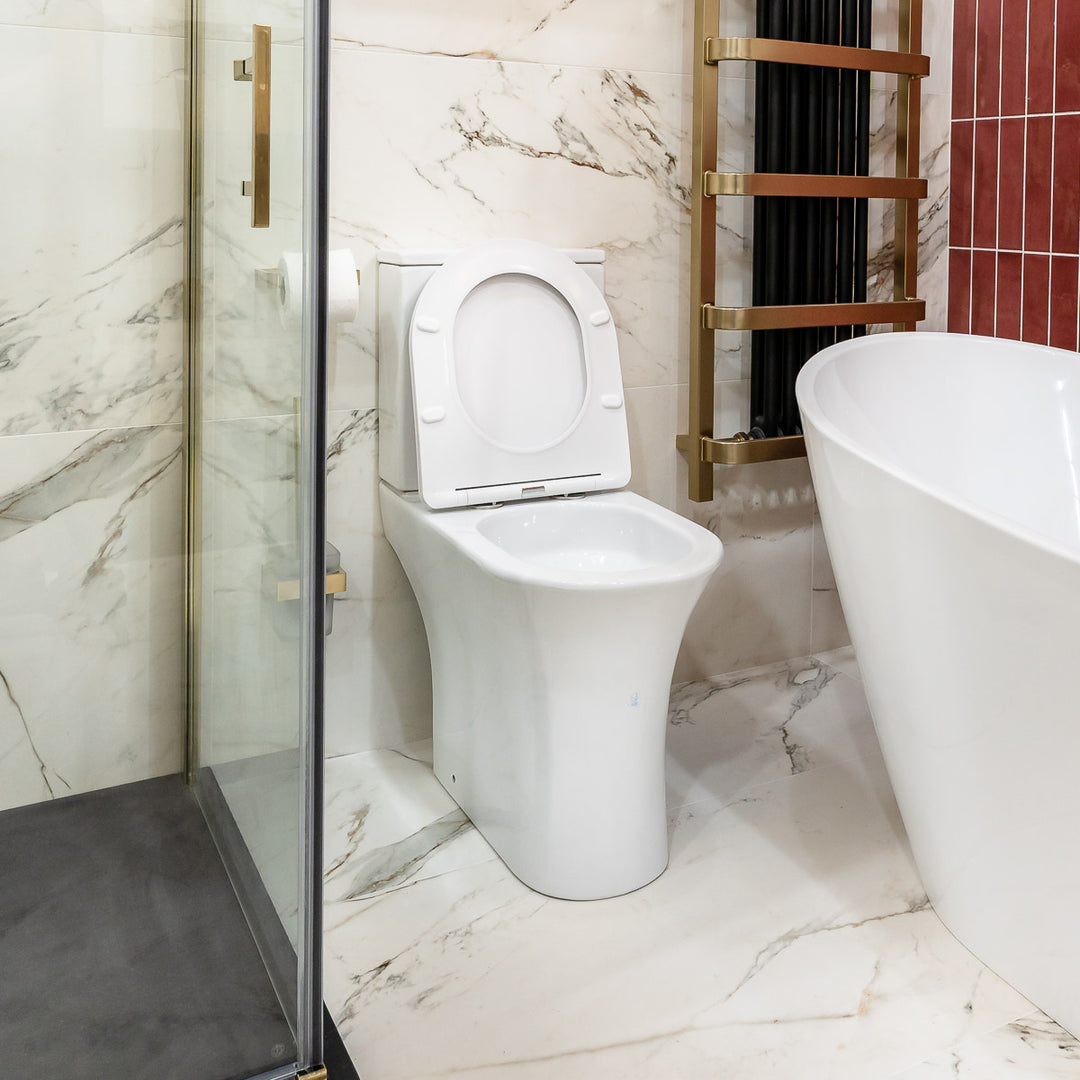 Cali Comfort Height Rimless Open Back Toilet with Cyclone Flush & Soft Close Seat