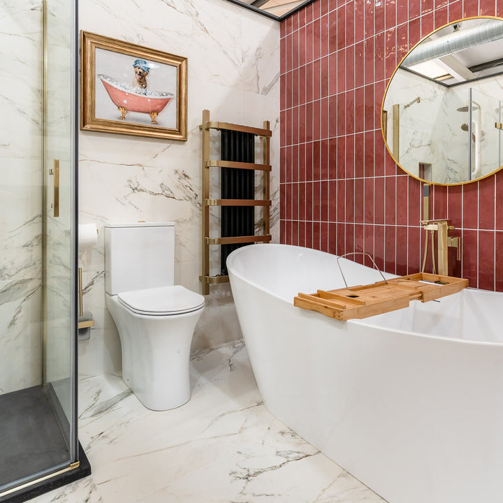 Cali Comfort Height Rimless Open Back Toilet with Cyclone Flush & Soft Close Seat