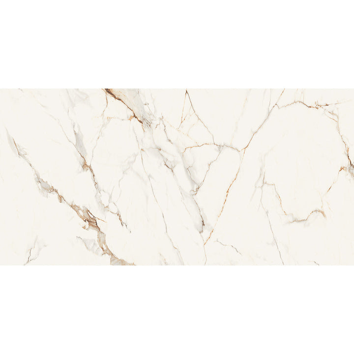 Aversa Staturio White Polished 60 x 120 Rectified Porcelain Tile - 1.44sqm perbox