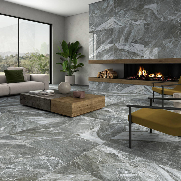 Chantal Natural Polished 60 x 120cm Rectified Porcelain Tile - 1.42 sqm perbox