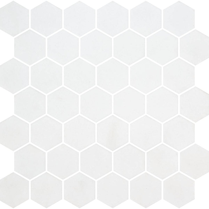 Hex XL Natureglass White Non Slip 28.6 x 28.4cm Mosaic Sheet