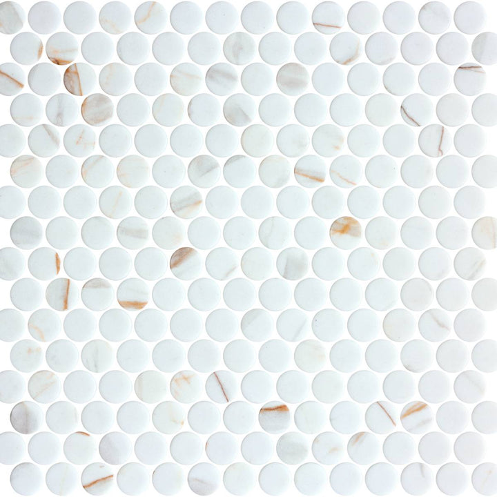 Penny Calacatta Gold Matte Non Slip 28.6 x 28.6cm Mosaic Sheet