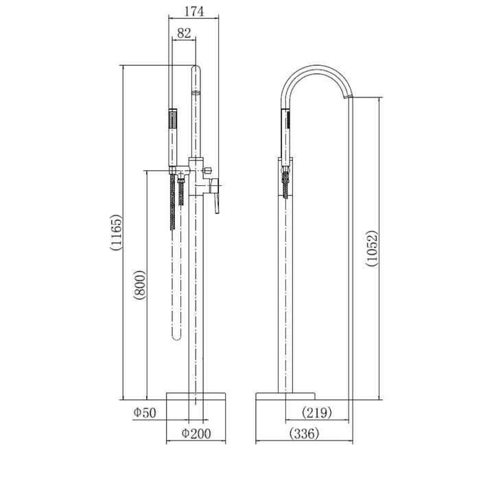 Eliseo Ricci Curve Floor Standing Bath Shower Mixer