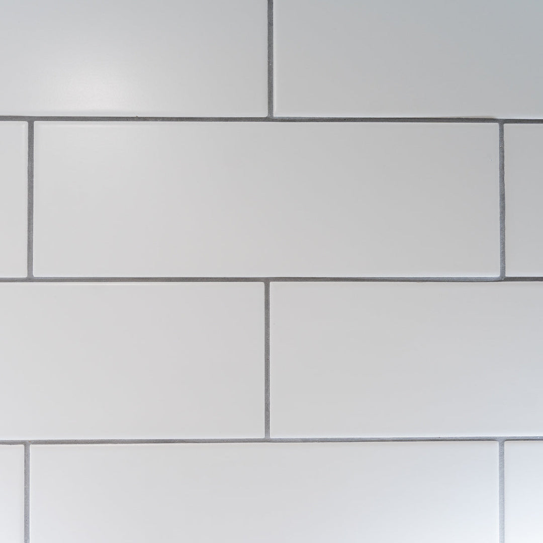 Flat Matt White 10 x 30cm Brick Tile - 1.02sqm perbox