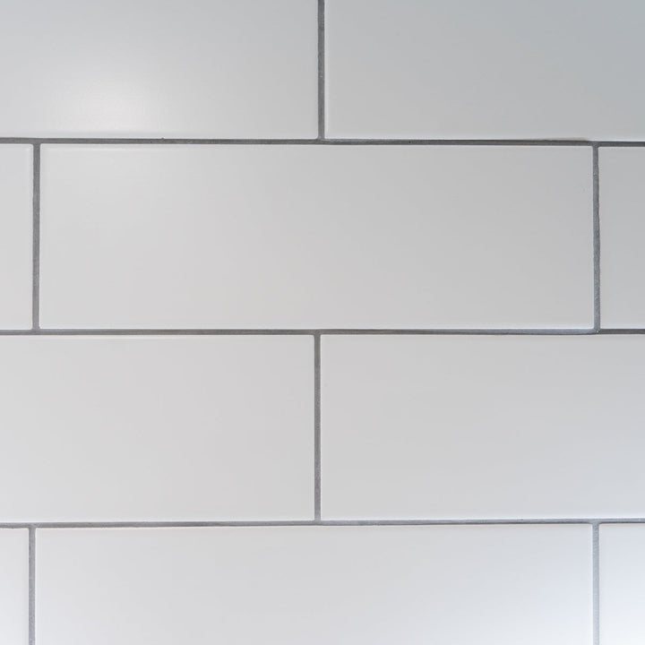 Flat Matt White 10 x 30cm Brick Tile - 1.02sqm perbox