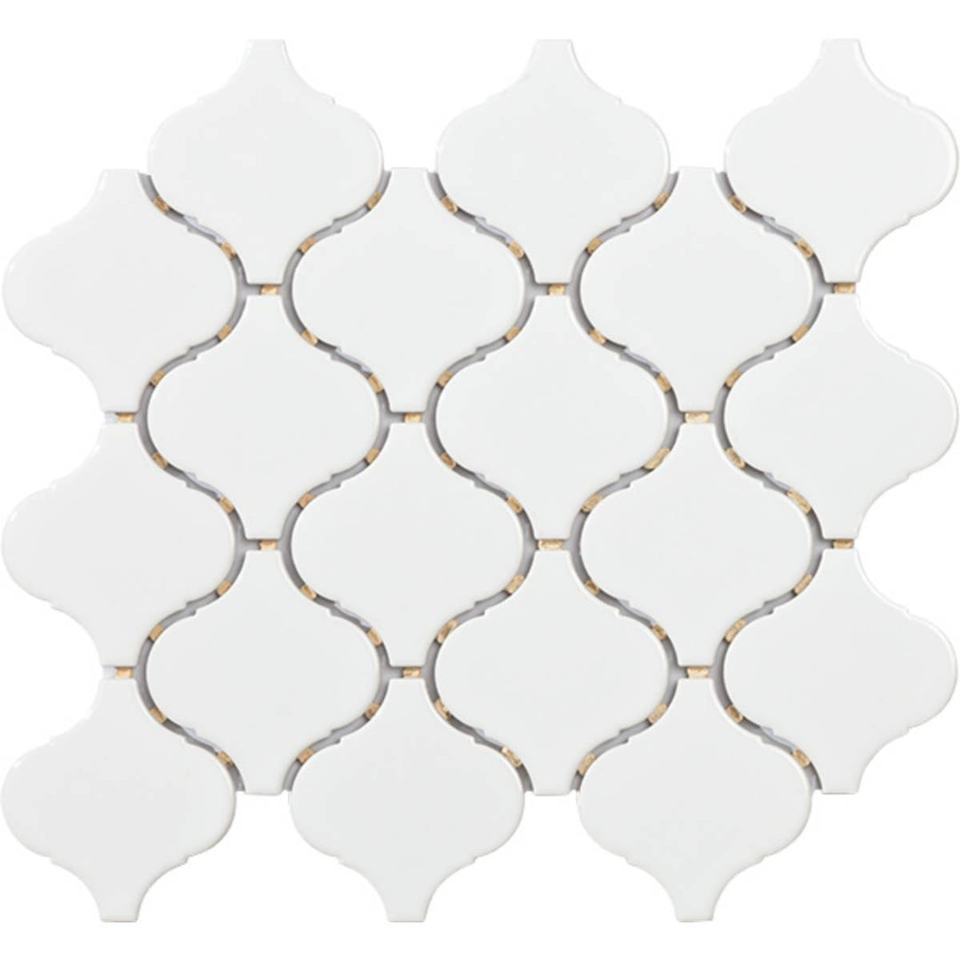 Flame White Gloss 28 x 24.6cm Mosaic Sheet