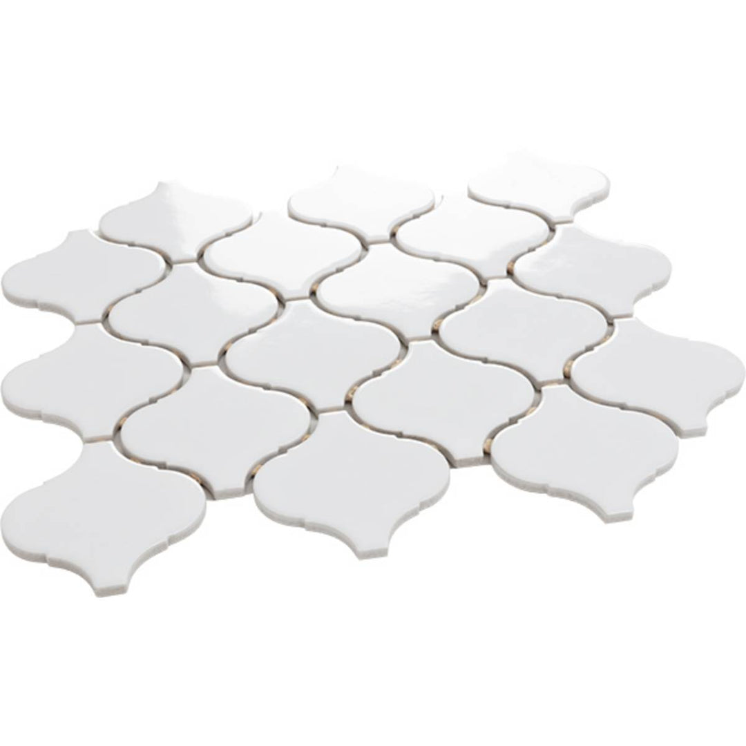 Flame White Gloss 28 x 24.6cm Mosaic Sheet