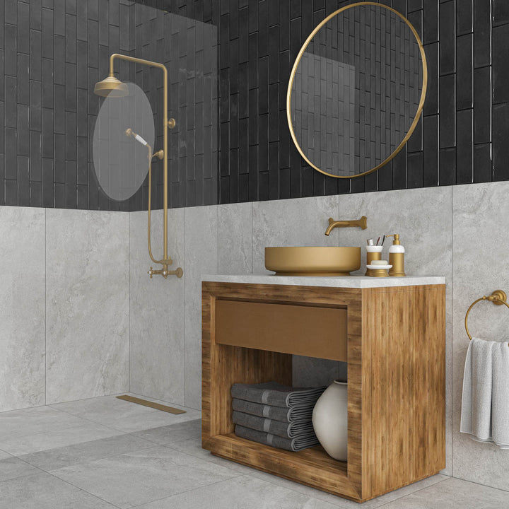 Harlequin Nero  7 x 28cm Matt Porcelain Wall Tile - 0.59sqm perbox