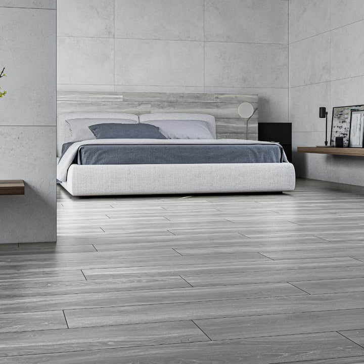 Helsinki Gris Grey 20 x 120cm Wood Effect Rectified Porcelain Tile  - 1.68sqm perbox