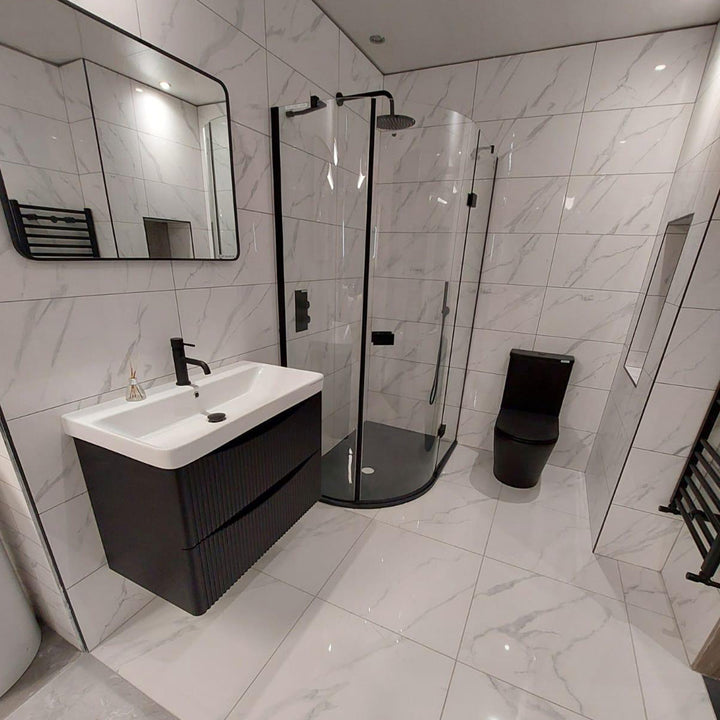 Calacatta White 30 x 60cm Rectified Polished White Body Tile - 0.9sqm per box