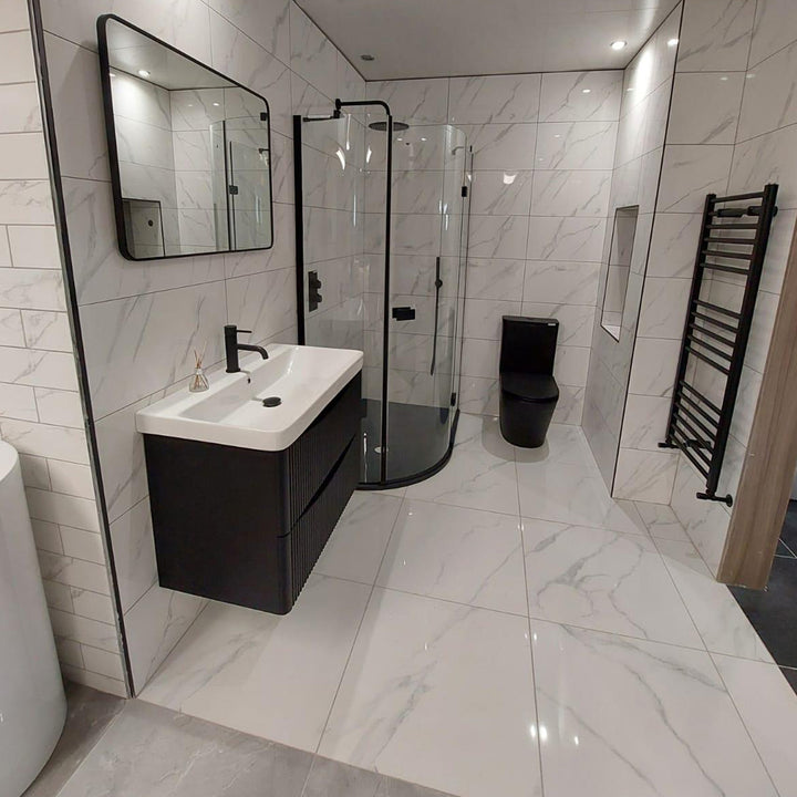 Calacatta White 30 x 60cm Rectified Polished White Body Tile - 54sqm Pallet