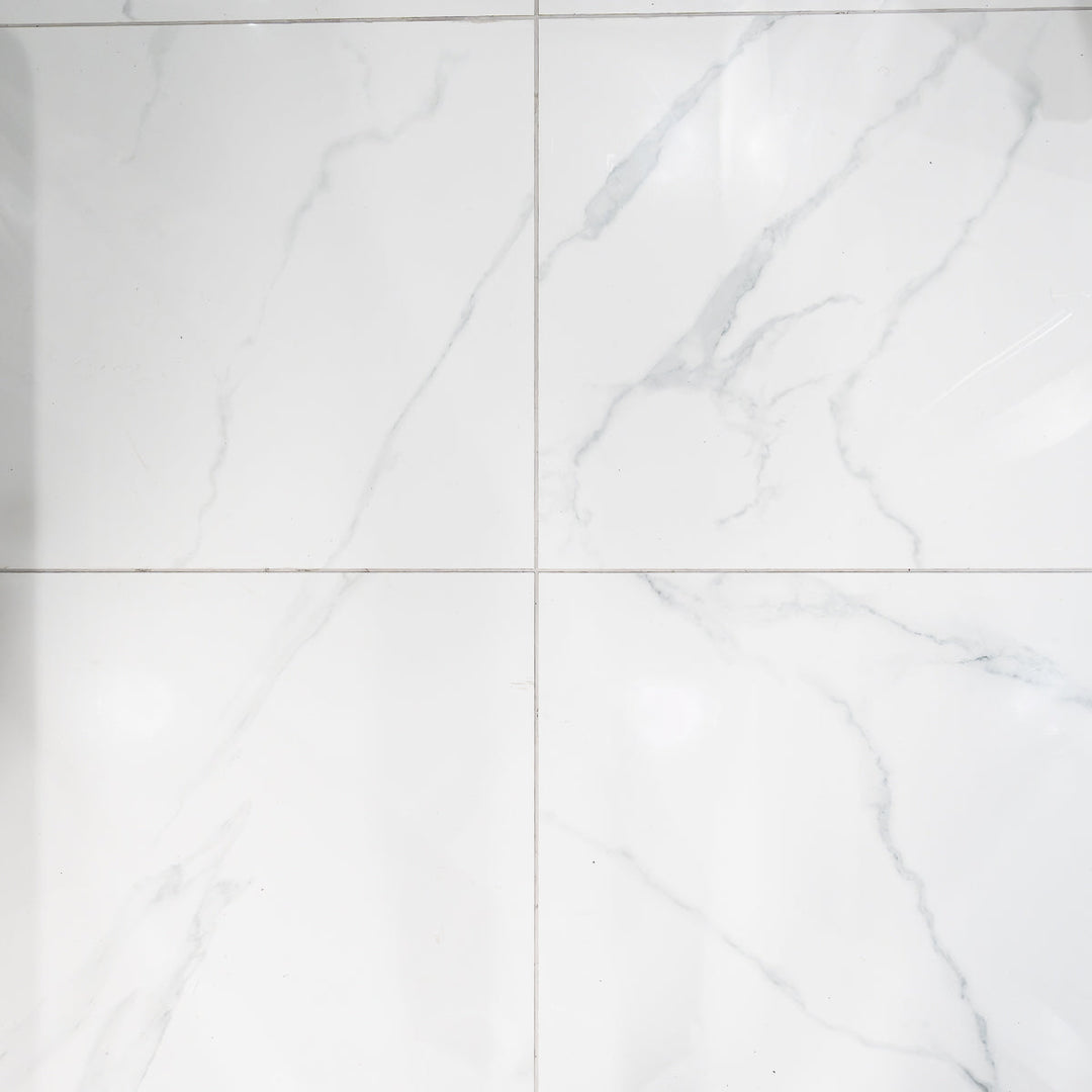 Calacatta White 60 x 60cm Rectified Polished Porcelain Tile - 1.44sqm perbox