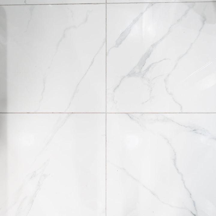Calacatta White 60 x 60cm Rectified Polished Porcelain Tile - 1.44sqm perbox