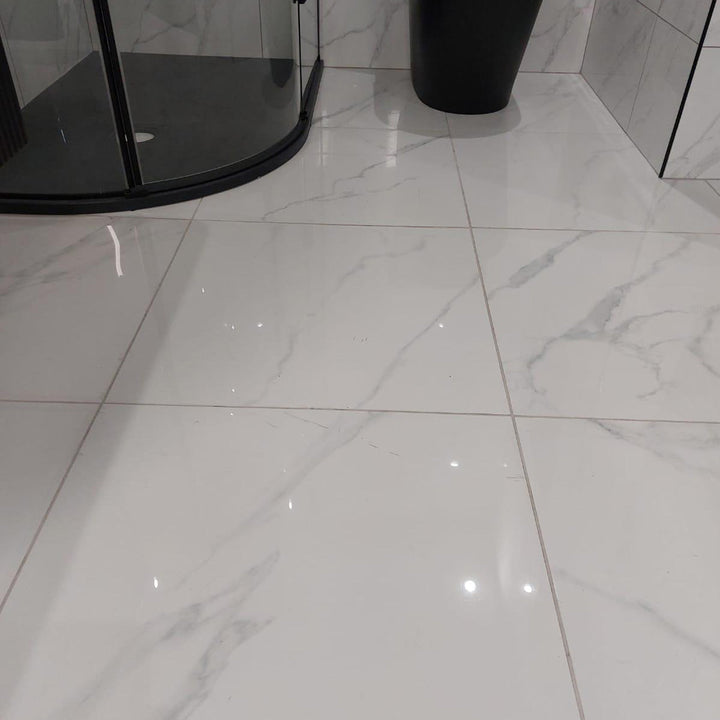 Calacatta White 60 x 60cm Rectified Polished Porcelain Tile - 1.44sqm perbox
