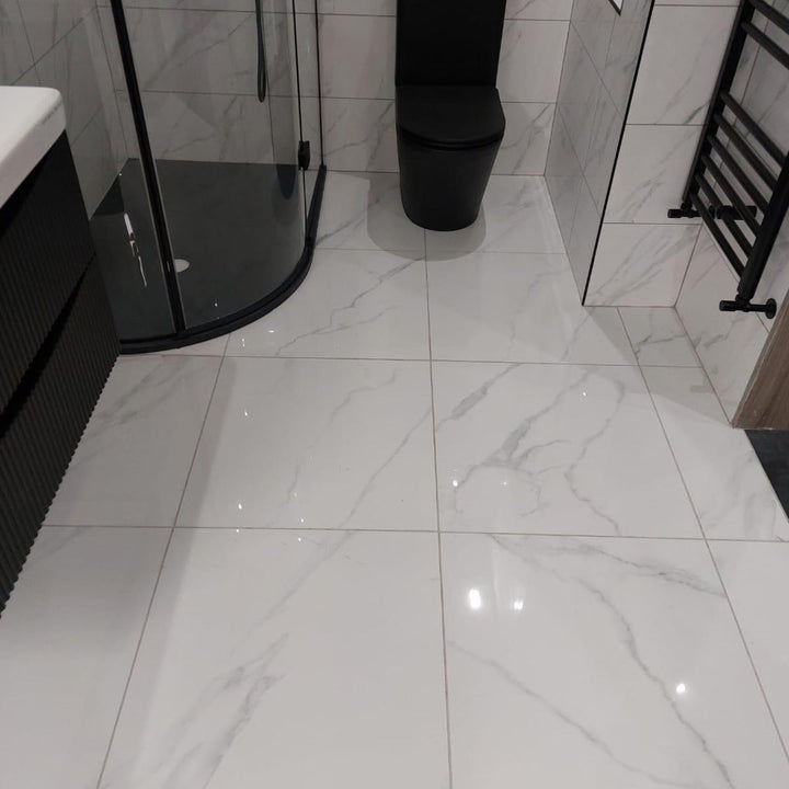 Calacatta White 60 x 60cm Rectified Polished Porcelain Tile - 1.44sqm perbox