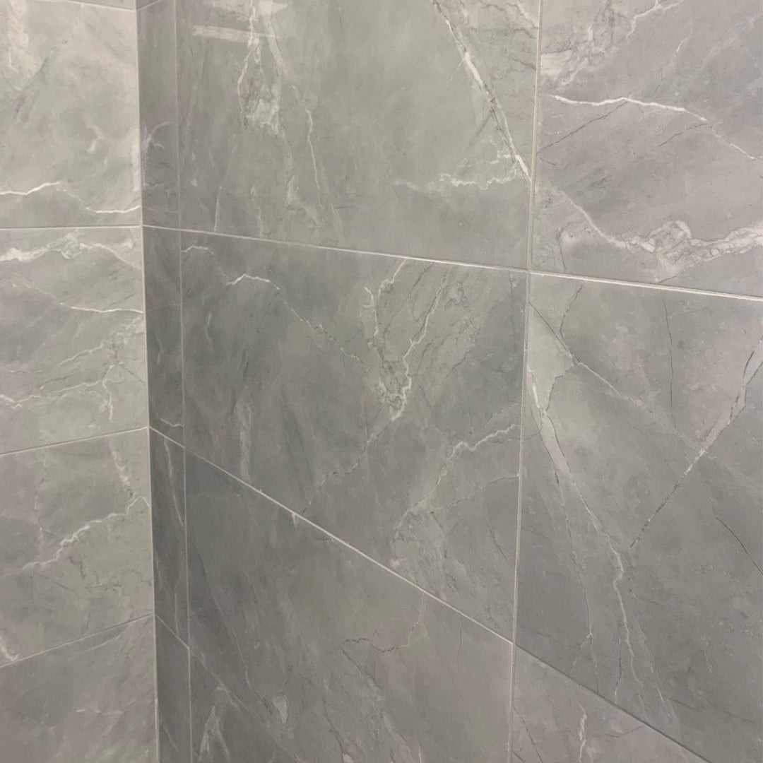 Oxford Grey 30 x 60cm Rectified Polished White Body Tile - 54sqm Pallet