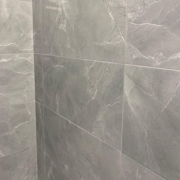 Oxford Grey 30 x 60cm Rectified Polished White Body Tile - 54sqm Pallet