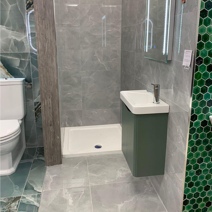 Oxford Grey 30 x 60cm Rectified Polished White Body Tile - 0.9sqm perbox