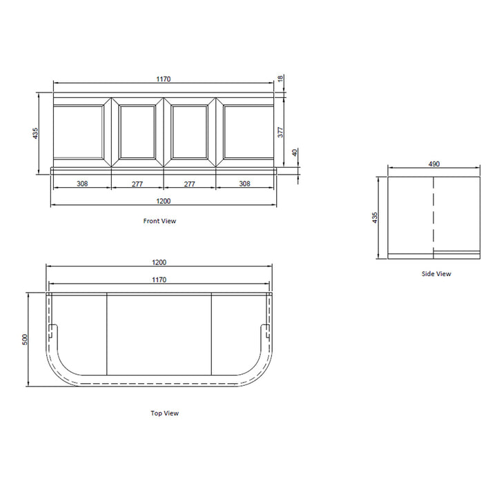 Kingsbury Classic Curved 1200mm Wall Mounted Vanity Unit, Marble Worktop & Ceramic Basin - White