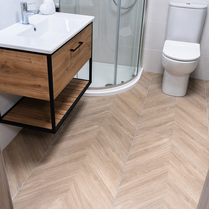 Loire Maple Chevron 60 x 120cm Rectified Matt Porcelain Tile - 1.44sqm perbox