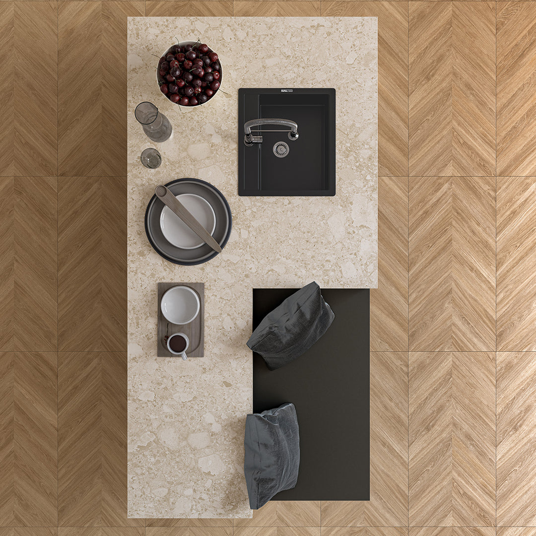 Loire Maple Chevron 60 x 120cm Rectified Matt Porcelain Tile - 1.44sqm perbox