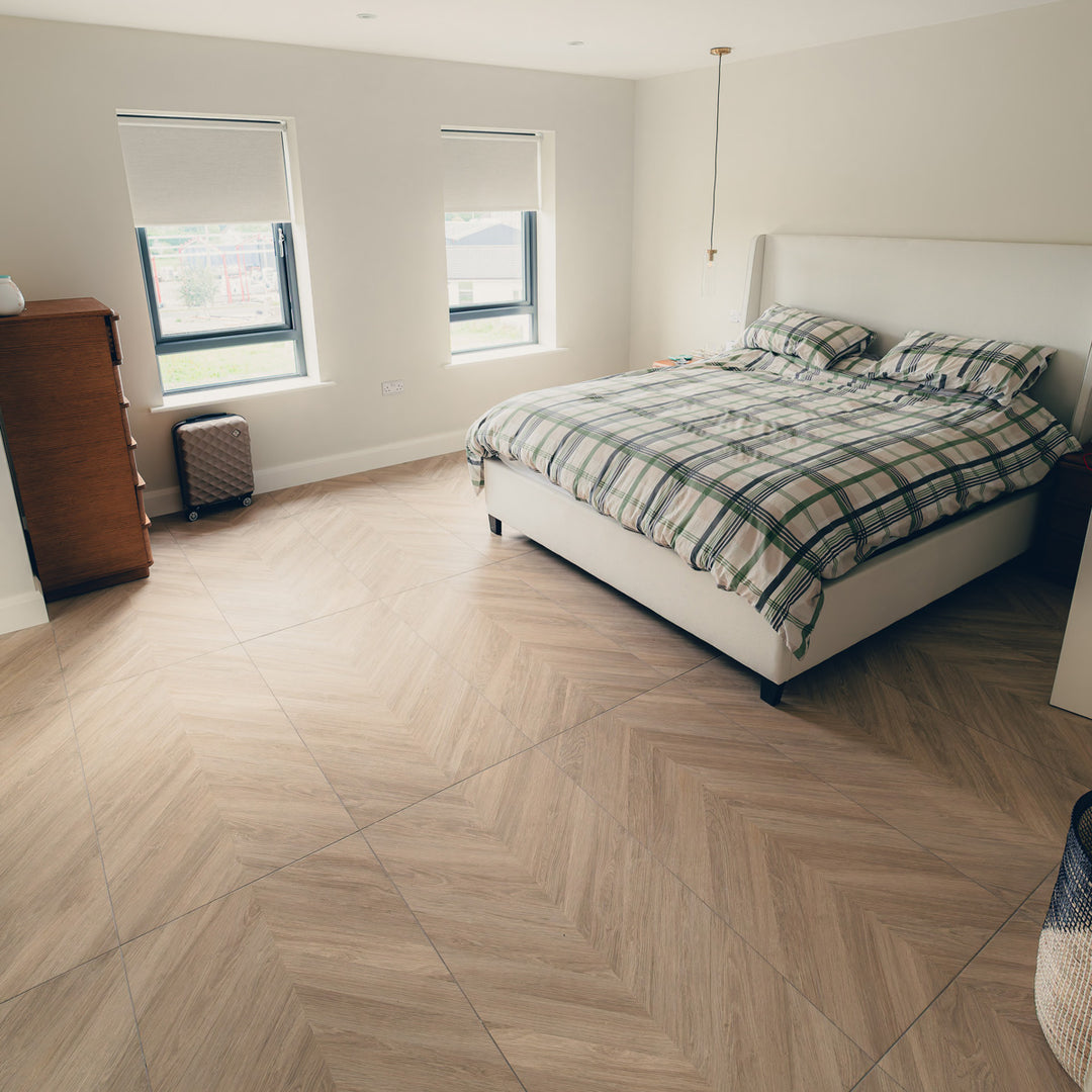 Loire Maple Chevron 60 x 120cm Rectified Matt Porcelain Tile - 1.44sqm perbox