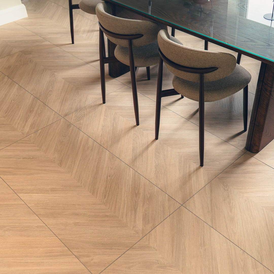 Loire Maple Chevron 60 x 120cm Rectified Matt Porcelain Tile - 1.44sqm perbox